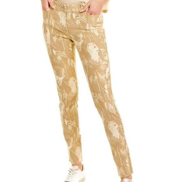 EUC J. Mclaughlin Lexi Jean Tan Cream Abstract Print Size 10 - Picture 1 of 6